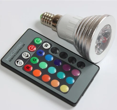 

AC 85-265V Colorful LED RGB 5W GU10/GU5.3/E27/E14/MR16 Light Bulb Lamp Spotlight with Remote Control