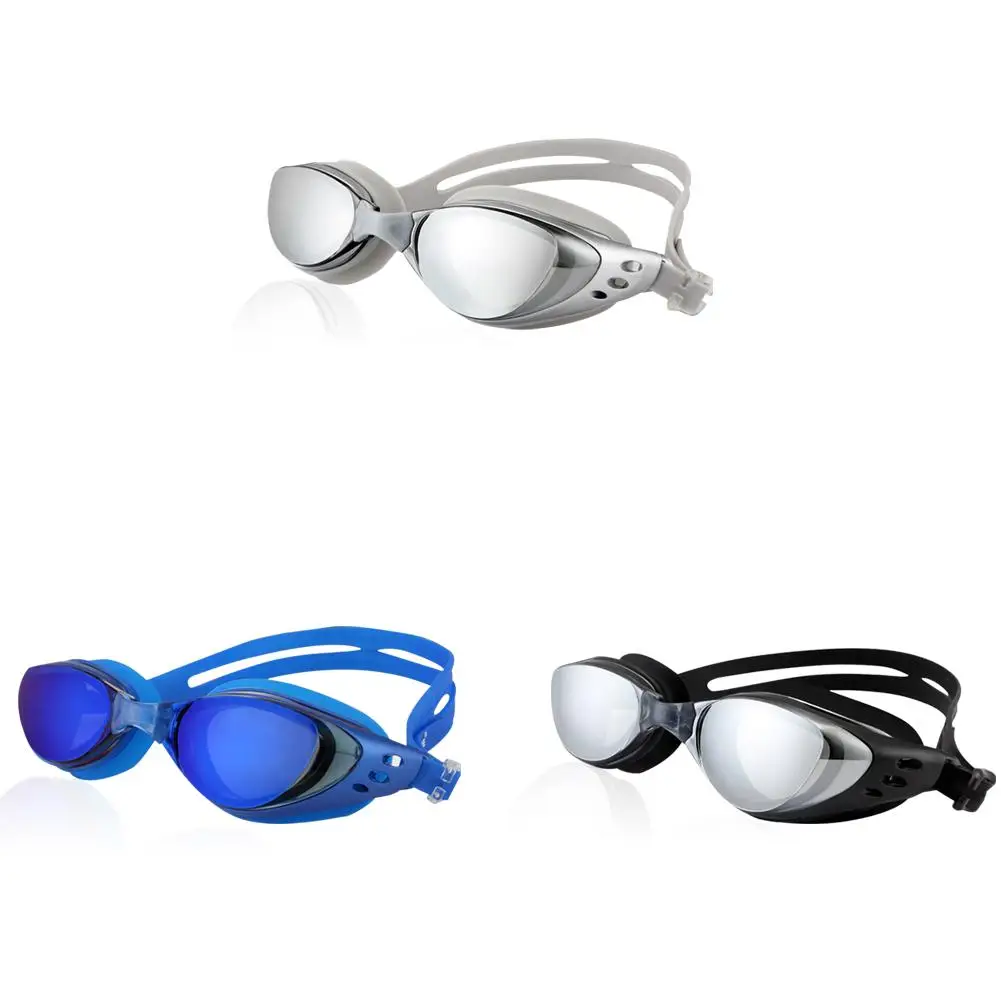 Electroplating Swimming Goggles Big Frame Waterproof Anti Fog Colorful Glasses Black Sliver And Blue Color High Quality | Спорт и