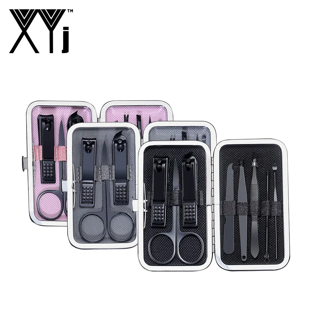 

XYj 8 Pcs Nail Clippers Kit Manicure Tools Set Stainess Steel Nail Art Tool Nail File Tweezer Scissor Nail Care with Mini Case