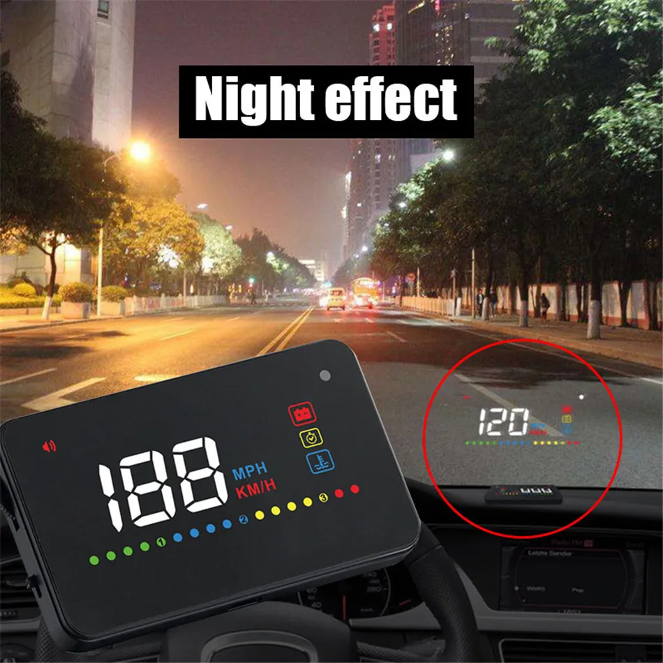 Универсальный автомобильный HUD gps скоростной метр с цифровым дисплеем на оповещение о скорости лобового стекла Projetor Автоматическая навигация