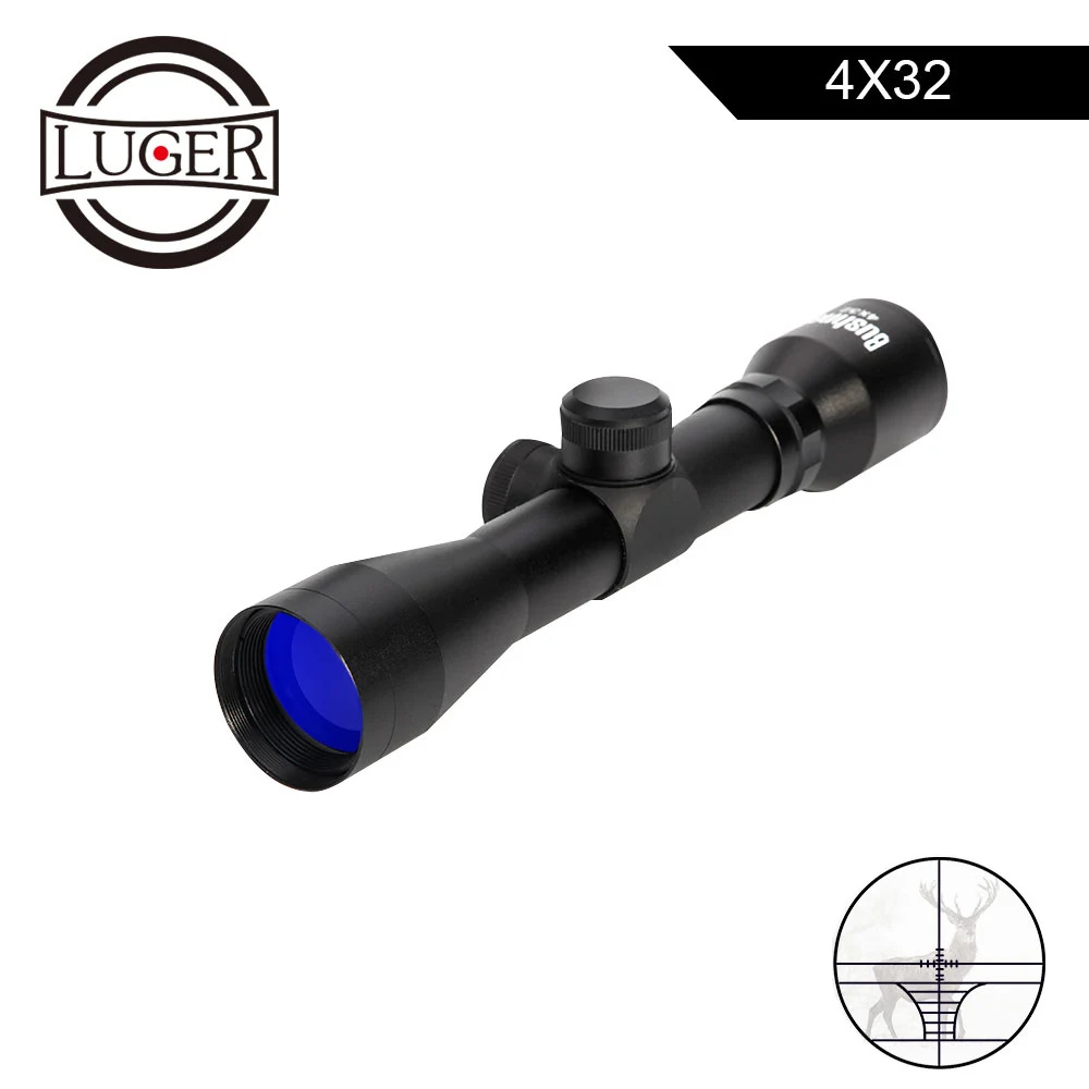 

LUGER 4X32 Short Tactical Air Rifle Optics Sight Hunting Scope Cross-Hair Reticle Riflescope With 20mm 11mm Rail Mounts