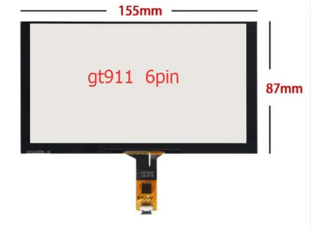 

6,2 дюймовый 155*88 мм 155*87 чип сенсорного экрана GT911 6-контактный емкостный сенсорный экран