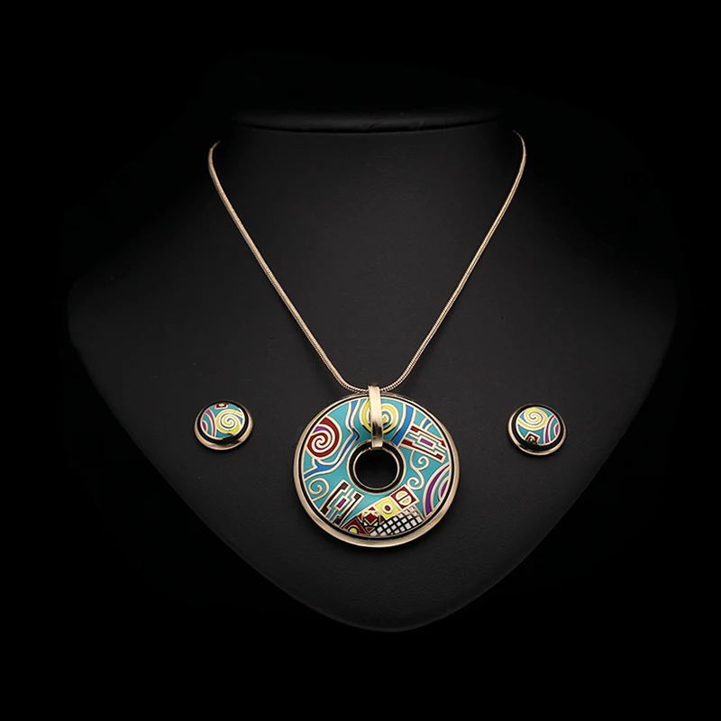 R& X подарок Sieraden наборы юбилей обручальное ожерелье набор женщин ожерелье/серьги Нержавеющая сталь эмаль ювелирные изделия тренд S22101