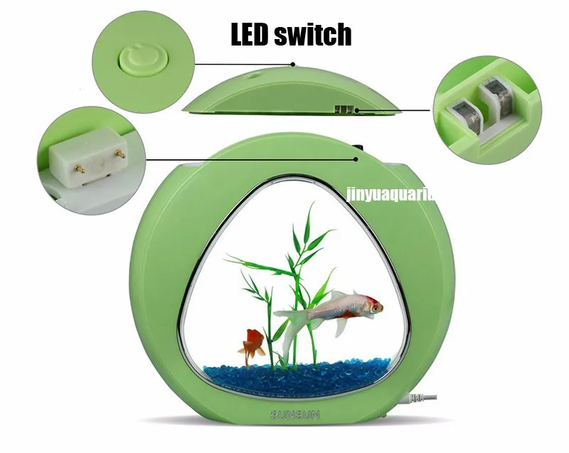 Экология аквариум интеграционный фильтр светодиодный световой системы мини нано офис Домашний Настольный аквариум