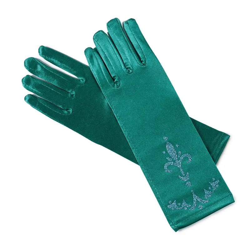 MUABABY/Аксессуары для костюмированной вечеринки принцессы для девочек, перчатки Белоснежки с принтом и перчатки для стрельбы из лука для девочек от 2 до 10 лет, красивый подарок на день рождения - Цвет: Printed  - Green