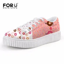 FORUDESIGNS/Сладкие пончики; женская повседневная обувь розового цвета; модная Осенняя обувь на плоской подошве; обувь на платформе; женская обувь на низкой толстой подошве