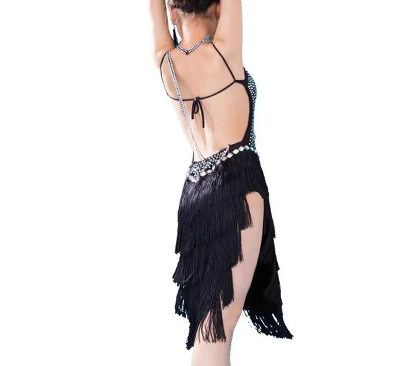 Латинская юбка для девочек высокого качества на заказ профессиональный кисточкой костюм для румбы детей бахрома соревнований танцевальное платье для латинских танцев