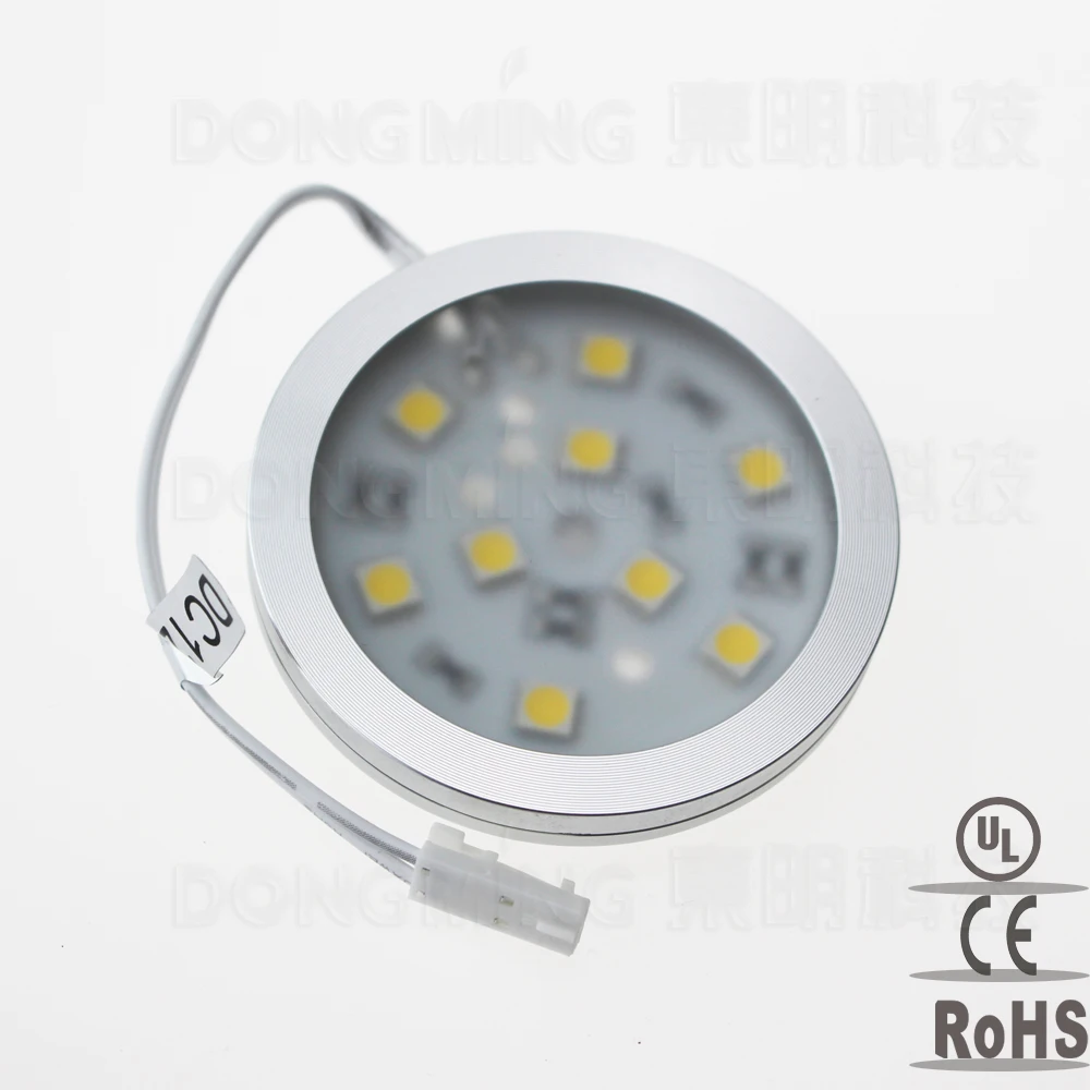 DC 12V 2.2w SMD 5050 9leds LED under Light home kitchen wardrobe round flat surface cold