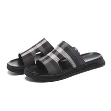 Мужские сандалии г., летние модные кожаные сандалии Высококачественная Мужская пляжная обувь в римском стиле повседневные сандалии-шлепанцы для мужчин