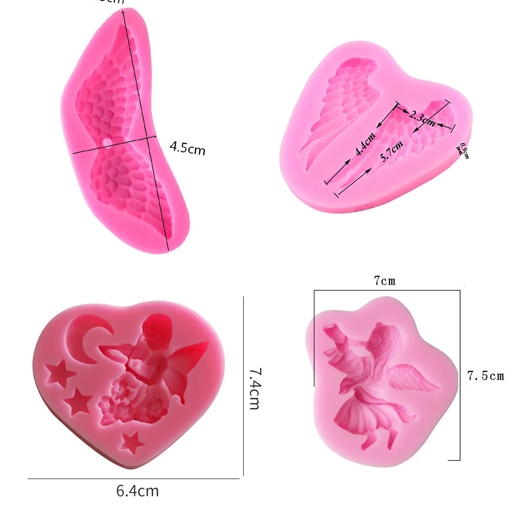3D Angel Cupid Silicone Mold Fondant Cake Decoration Tools Wings Decorative Cake Mold for Baking Pastry Sugarcraft mold 279 (15)