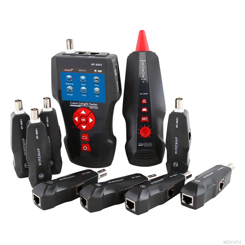 Noyafa Многофункциональный тестер сетевого кабеля длины ЖК для RJ45 RJ11 BNC PING/POE|noyafa