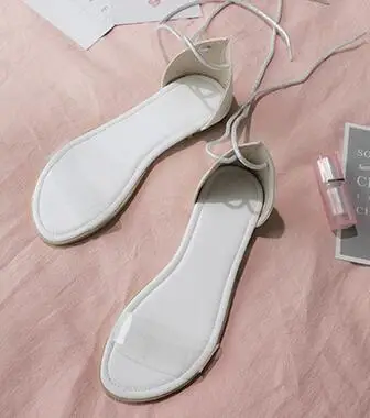 Женские летние туфли с ремешками на плоской подошве; прозрачные женские сандалии; прозрачная удобная обувь; повседневные пляжные Простые сандалии; MAZIAO; размеры 34-43 - Цвет: Белый
