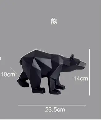 Najtaniej Rzeźby z czarnej pantery geometryczne żywica Leopard statua Wildlife Decor prezent ornament do rękodzieła akcesoria meble niedźwiedź posągi