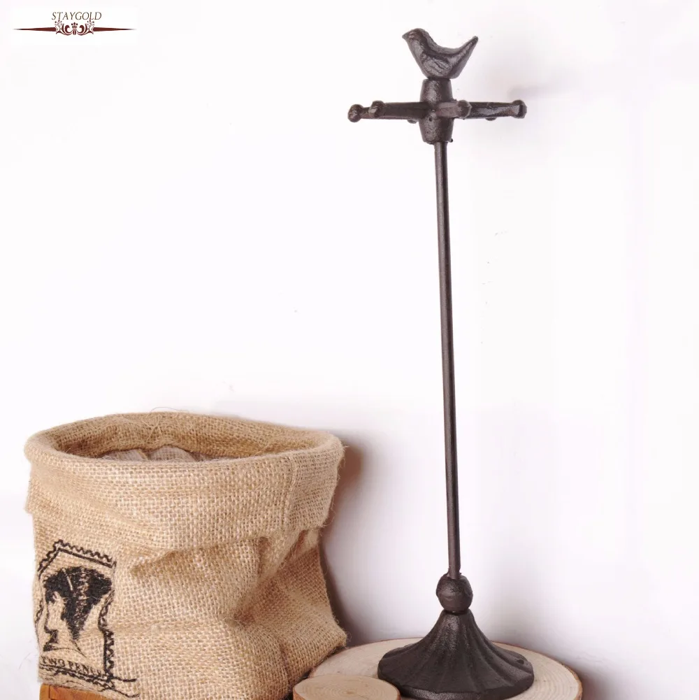 

Cast iron ornaments fashion jewelry rack shelf metal craft gift birds Sculpture Shabby Chic Vintage Home Decor 32*9cm