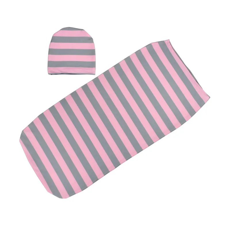 2 шт./компл. ребенка пеленать Одеяло+ Кепки новорожденных спальный кокон с Обёрточная бумага хлопковые пеленки мешок постельные принадлежности - Цвет: 7