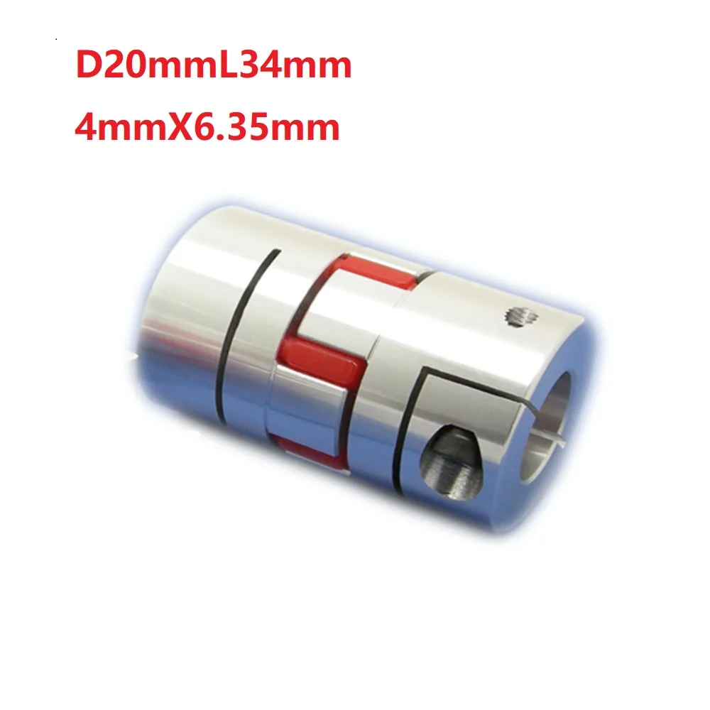 

1pcs 4x6.35 D20L34 Aluminium Shaft Plum Coupling Motor Connector Flexible shaft Coupling CNC Parts