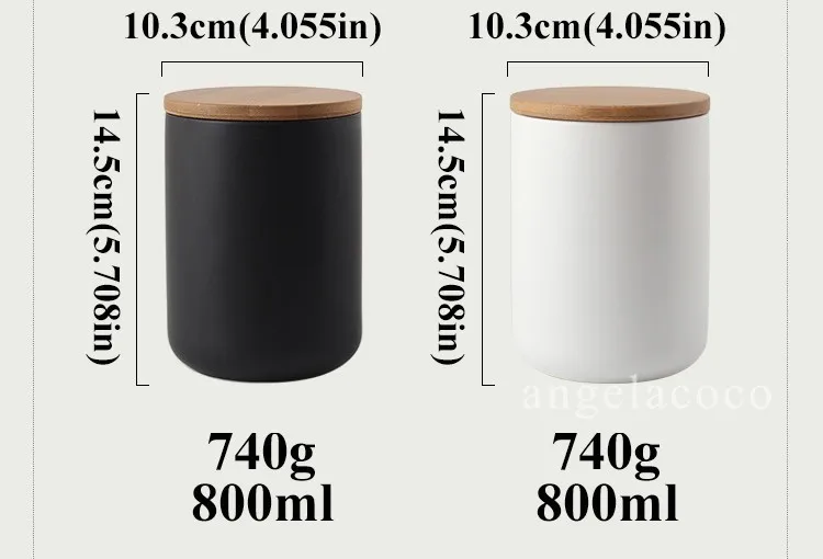 Керамические запечатанные банки и бамбуковая крышка домашняя кухонная для хранения может объемный контейнер для приправ еда специи чай кофе сахар бутылки набор