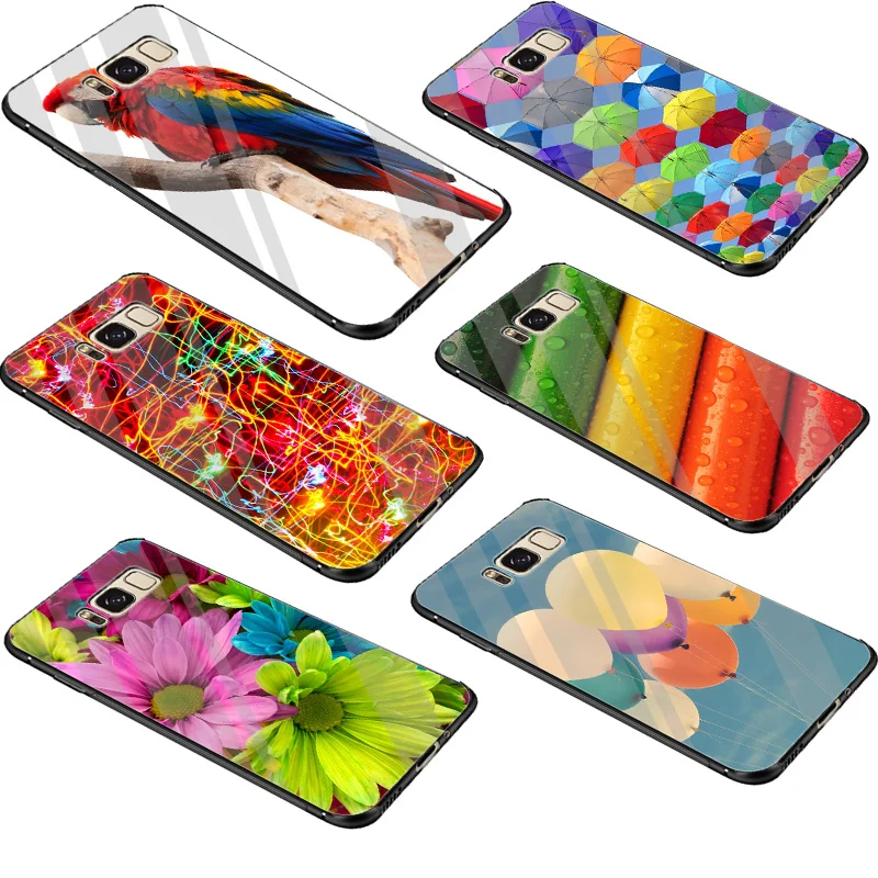 Colorful Tempered Glass Case Mirror For Samsung Galaxy A10 A20 A30 A40 A50 A60 A70 S7 Edge S8 S9 Plus Note 8 9 S10 Cover |