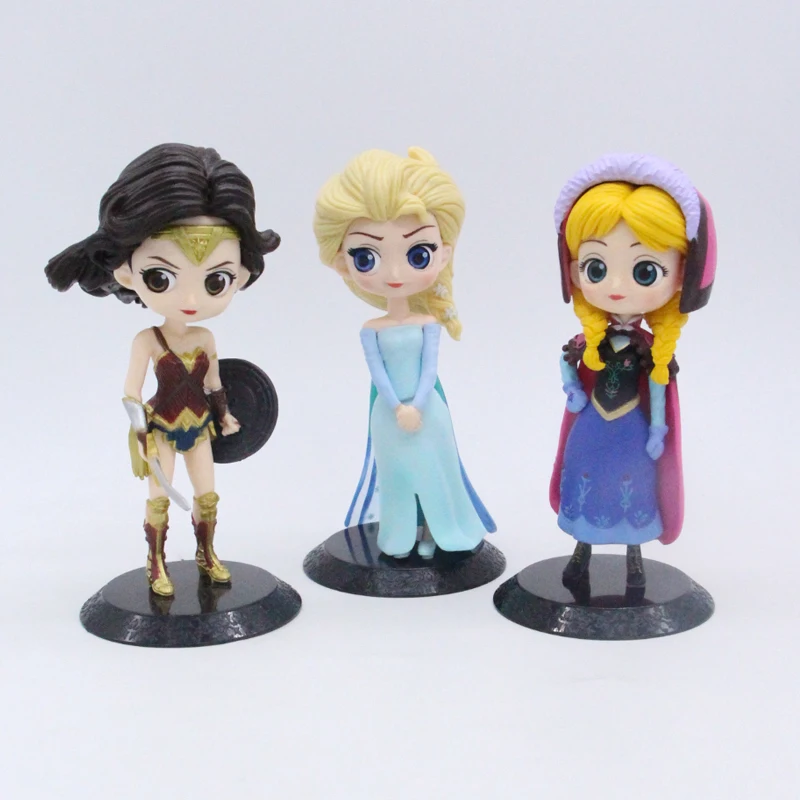 

Elsa Anna Wonder Woman Qposket Cute PVC Figure Dolls Toys for Decoration 15cm