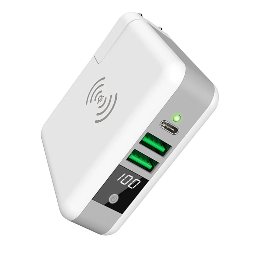 

SOONHUA Portable Wireless Charger 6700mAh Power Bank Wall Charger With Digital Display External Battery Pack For Phones Tablets