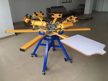 

Manual 6 Colors Rotary Silk Screen Printing Press Equipment