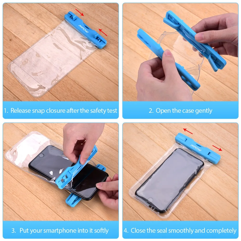 3PCS Mpow Swimming Waterproof Bags Universal Smartphone Pouch Case 15