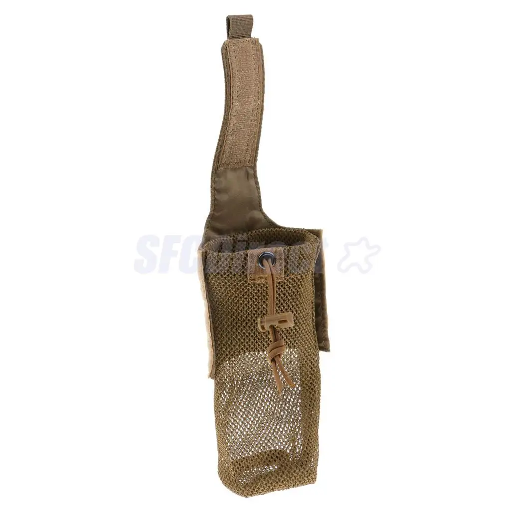 Outdoor Foldable Mesh Water Bottle Carrier Drinking Bottle Pouch Molle Bag Holder for Hunting Fishing Vest Belt