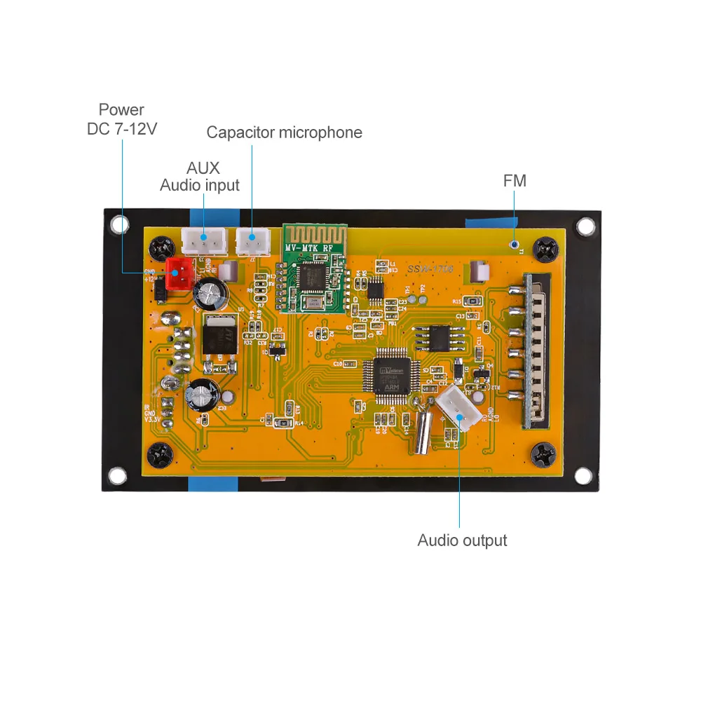 AIYIMA Многофункциональный сенсорный экран декодирование Bluetooth FLAC без потерь MP3 декодер с FM Запись DIY для усилителей домашнего кинотеатра