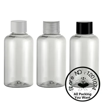 

75ml clear PET bottle with clear/white/black plastic lid + reducer,essential oil/liquid/moisturizer/facial water container