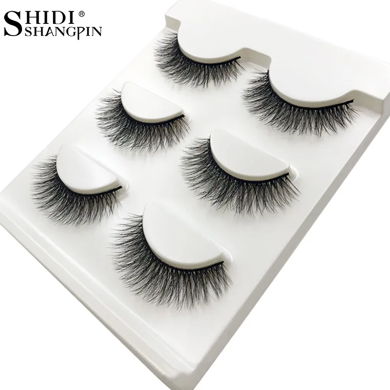 

SHIDISHANGPIN 3d mink lashes natural long 3d mink eyelashes hand made eyelash extension 1 box makeup false eyelashes X23