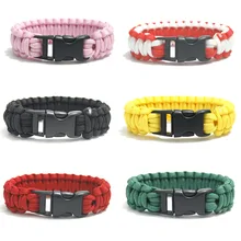 550 паракордовый браслет для выживания для мужчин и женщин, военный аварийный парашютный трос, плетеный шнур с пластиковой пряжкой, походные наборы для кемпинга