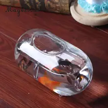 MagiDeal овальная прозрачная Хрустальная стеклянная ваза художественный подарок Водолей 18 см прозрачная ваза аквариум баночка для воды