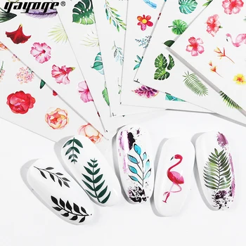 

YAYOGE 1PCS /Set Mixed 21 Design Nail Art Water Transfer Sticker Colorful Flower Leaves Rainbows Patterns Decal Manicure