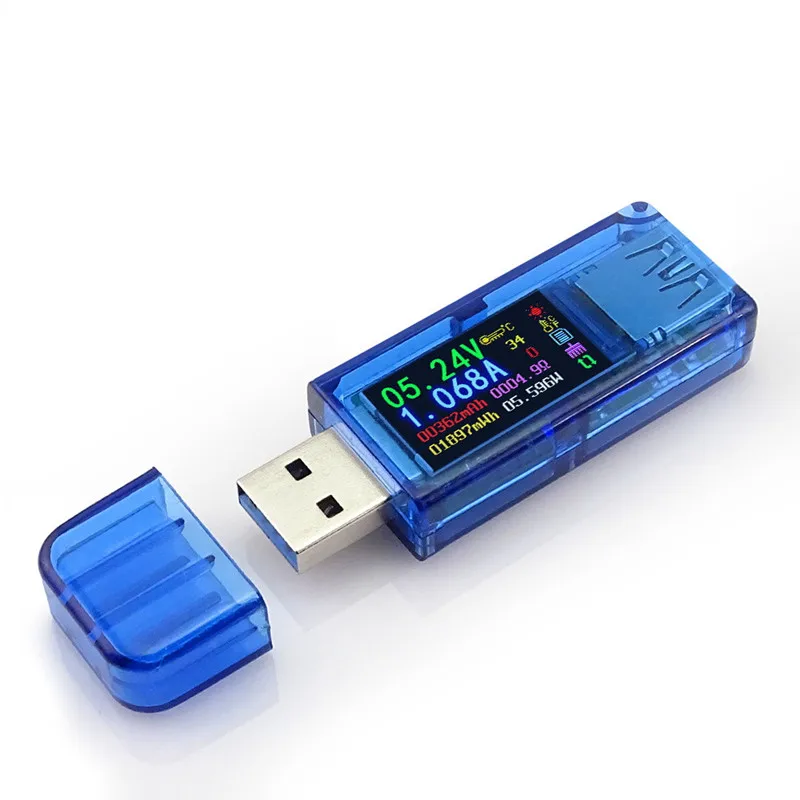 AT34 3 0 цветной ЖК цифровой USB Тестер Вольтметр постоянного тока измеритель