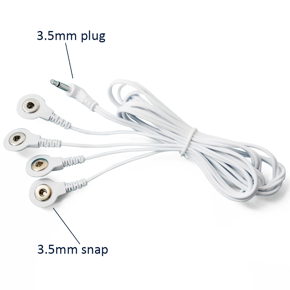 

2 Pieces Jack DC Head 3.5mm Electrode Lead Wires Cables Snap 3.5mm Connecting With TENS Unit