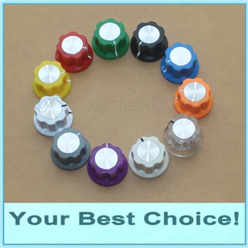 

200pcs/Lot 1/4'' Shaft Effect Pedal Rotary Pointer Knob, 6.35mm Shaft Potentiometer Fluted knob (DHL Free Shipping)