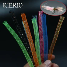 ICERIO 2 M/Pack 8mm Multicolor espumillón holográfico Mylar tubo de malla tubo trenzado atado de moscas Minnow cuerpo Flash Material