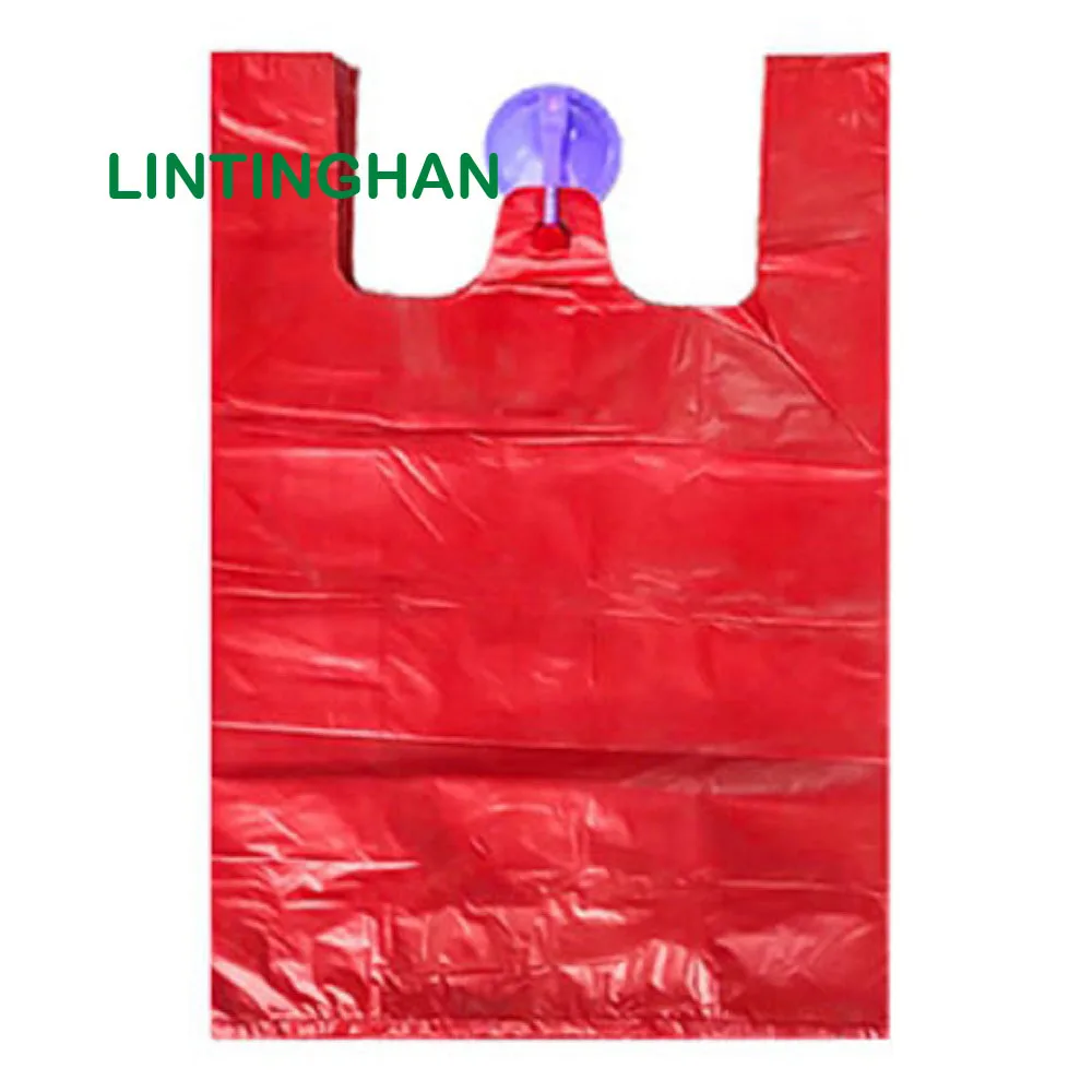 Совершенно пищевой pe прозрачный жилет мешок супермаркет шоппинг портативный пластиковый мешок упаковочная сумка удобная сумка с фабрики ga