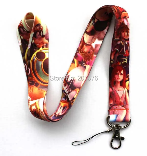 Один мультфильм аниме Kingdom Hearts Death Note Key Lanyard Cheetah ID значки держатели животные в полоску телефон шеи ремни#441