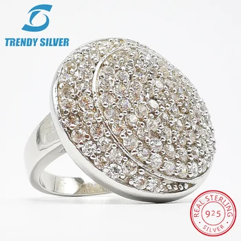 

vintage rings silver real 925 sterling jewelry for women rose gold with stone zircon solid elegant