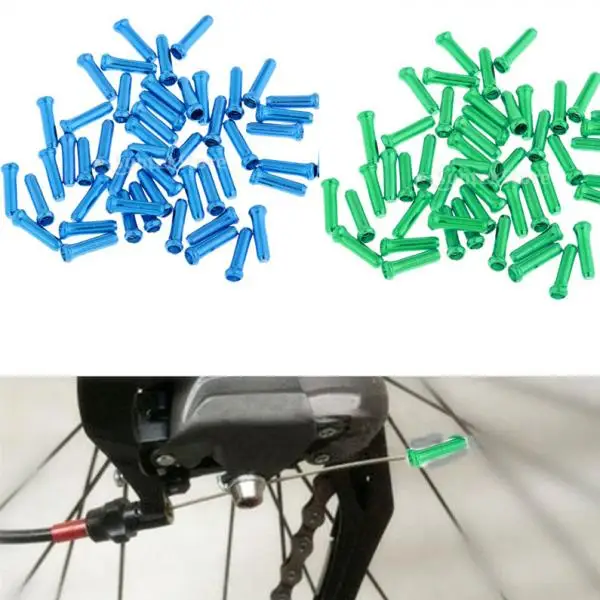 

50pcs Alloy Cycle Bicycle Bike Brake Shifter Cable Cap End Tips Crimp Cover For MTB