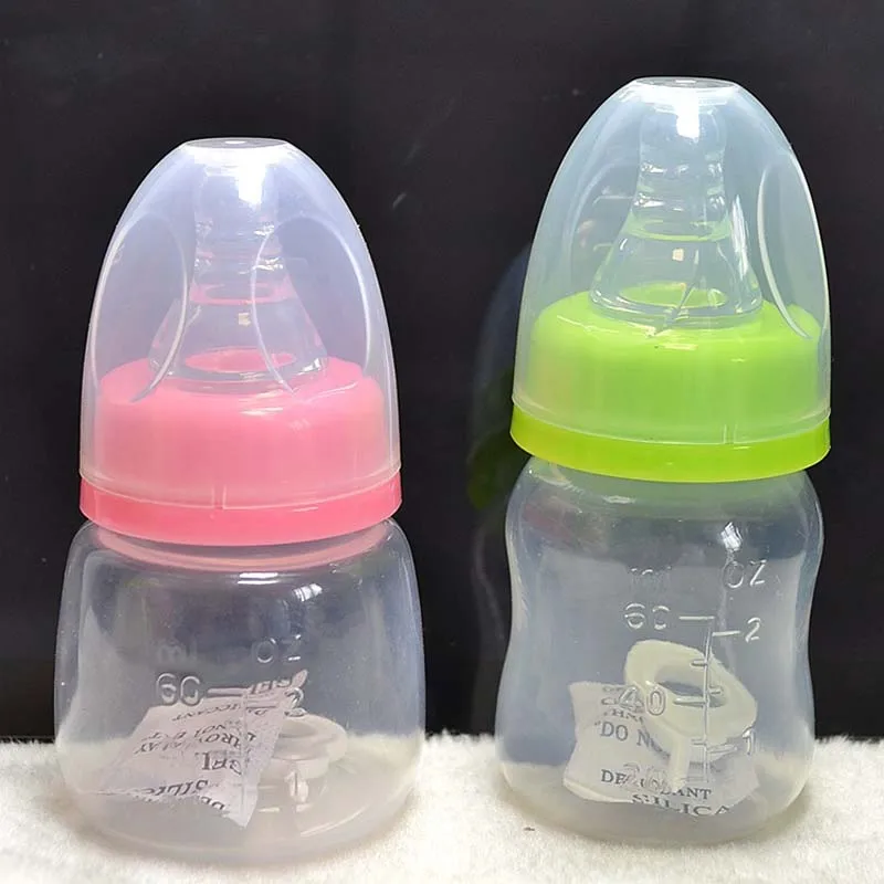 2OZ 60ml Silicone Newborn Baby Infant Feeding Nursing Nipple Bottle Bottles 