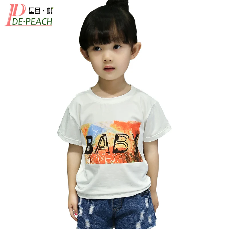 Girls trendy Letter T shirts Teens Summer Casual Tops Girl New Fashion tShirts Designs Cotton O