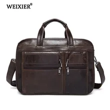 WEIXIER мужской портфель из натуральной кожи для ноутбука брендовая мужская сумка деловая Мужская многофункциональная вместительная сумка