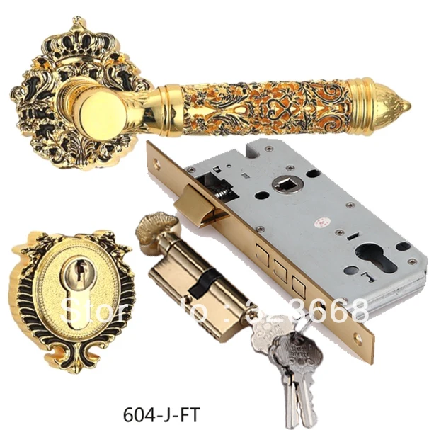 Hollow out European style wooden door lock high quality classic zinc