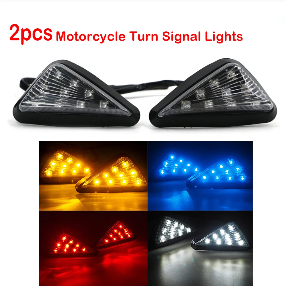 

2 Pcs 12V LED Motorcycle Turn Signal Lights Motorbike Indicator light Universal Moto Tail Brake Lights Streamer Flashing