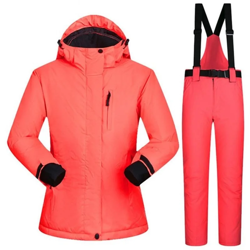 

2018 New Arrival Women Ski Jackets Pants Outdoor Snow Sports Female Ski Suit Super Warm Skiing Snowboarding Set For Woman