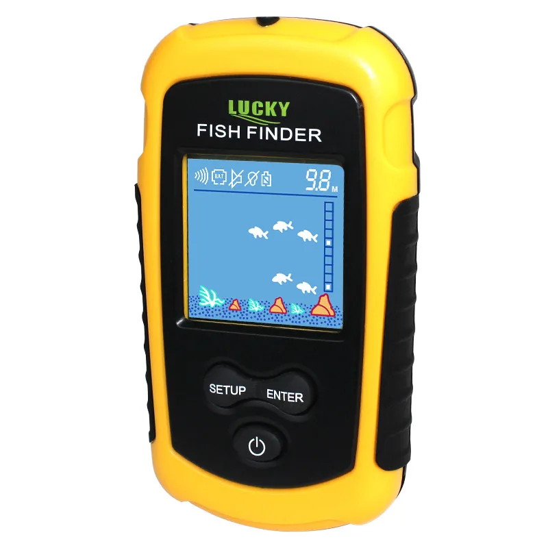محظوظ FFC1108-1 المحمولة سونار lcd السمك مكتشف إنذار 100 متر الصيد إغراء الصيد مكتشف السونار