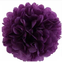 100 шт 1"(25 см) тканевая бумага pom poms украшения для дома Бумажные цветы-шары для дня рождения свадебные принадлежности пом-помы из ткани - Цвет: Dark Purple