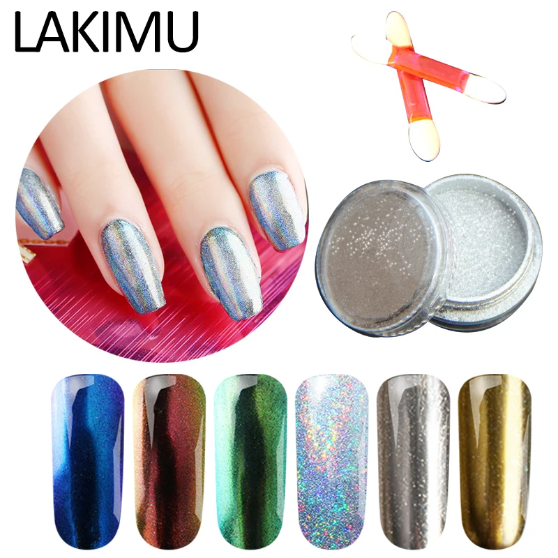LAKIMU 1 коробка для дизайна ногтей блестящие алюминиевые хлопья зеркальный эффект